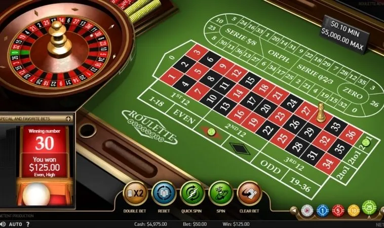 Bàn cược Roulette Nhà Cái FUN88